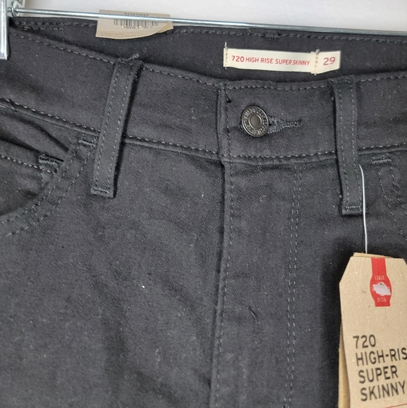 Levis 720 High Rise Supper Skinny Women Waist 29 Length 30 Black Hyperstretch - Picture 5 of 7
